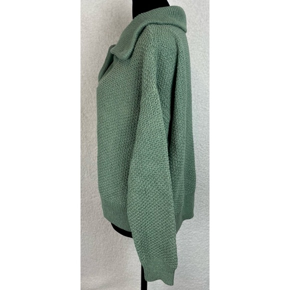 MADEWELL • Green Canby Button Mockneck Knit Sweater, M - Picture 8 of 16